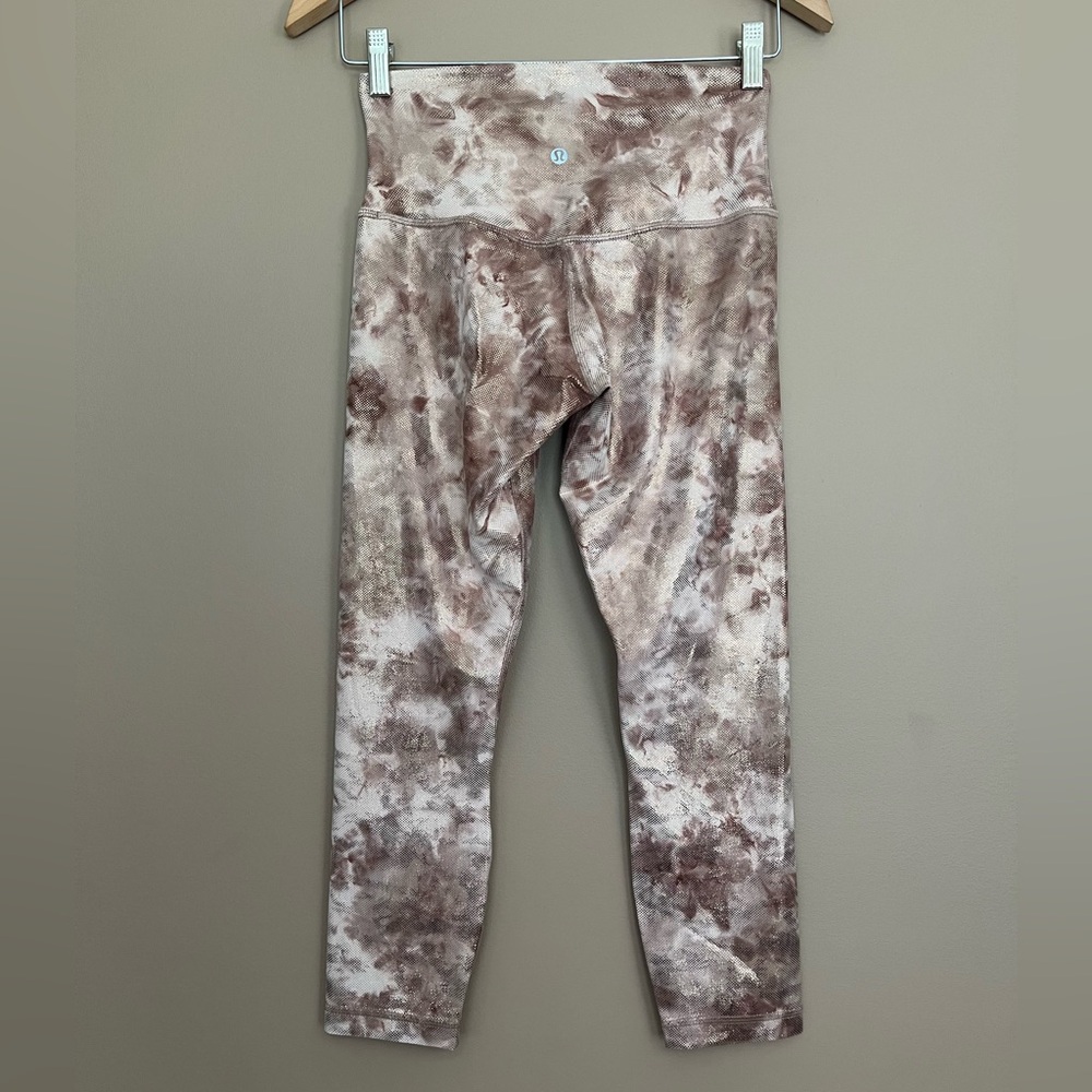 {Lululemon} Align Crop 23" Shine in Diamond Dye Misty Shell Cacao Diffuse Foil - Picture 4 of 10